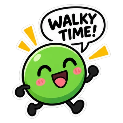 Grüner Walky-Sticker: Walky Time!